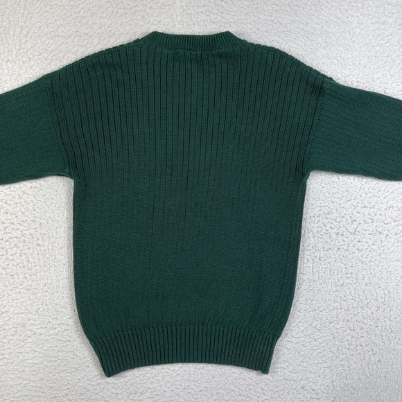 American Outpost Sweater Mens‎ Medium Green Ribbed Quarter Zip Vintage Hong Kong - Picture 9 of 10